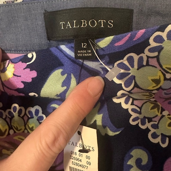 Talbots Pink and Purple Embellished Mini Pencil Skirt - Picture 4 of 9